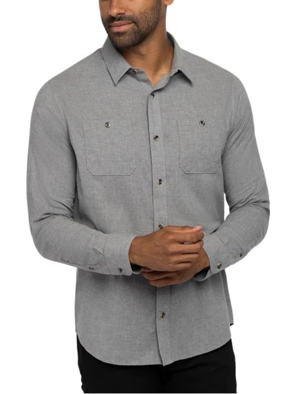 Travis Mathew Gray Button Down Shirt Men’s Size Medium